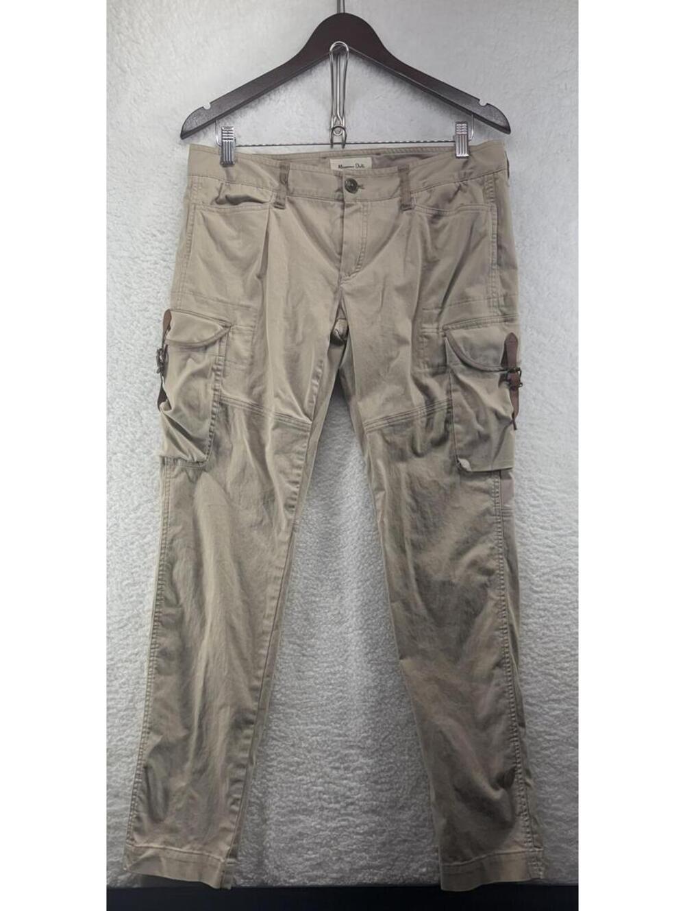 Massimo Dutti Womens Cargo Pants Utility Riding 42/32 Beige